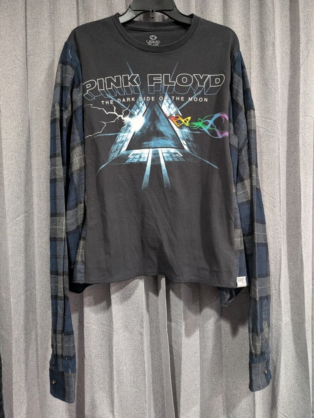 Upcycled Flannel Mash Up Top - Pink Floyd